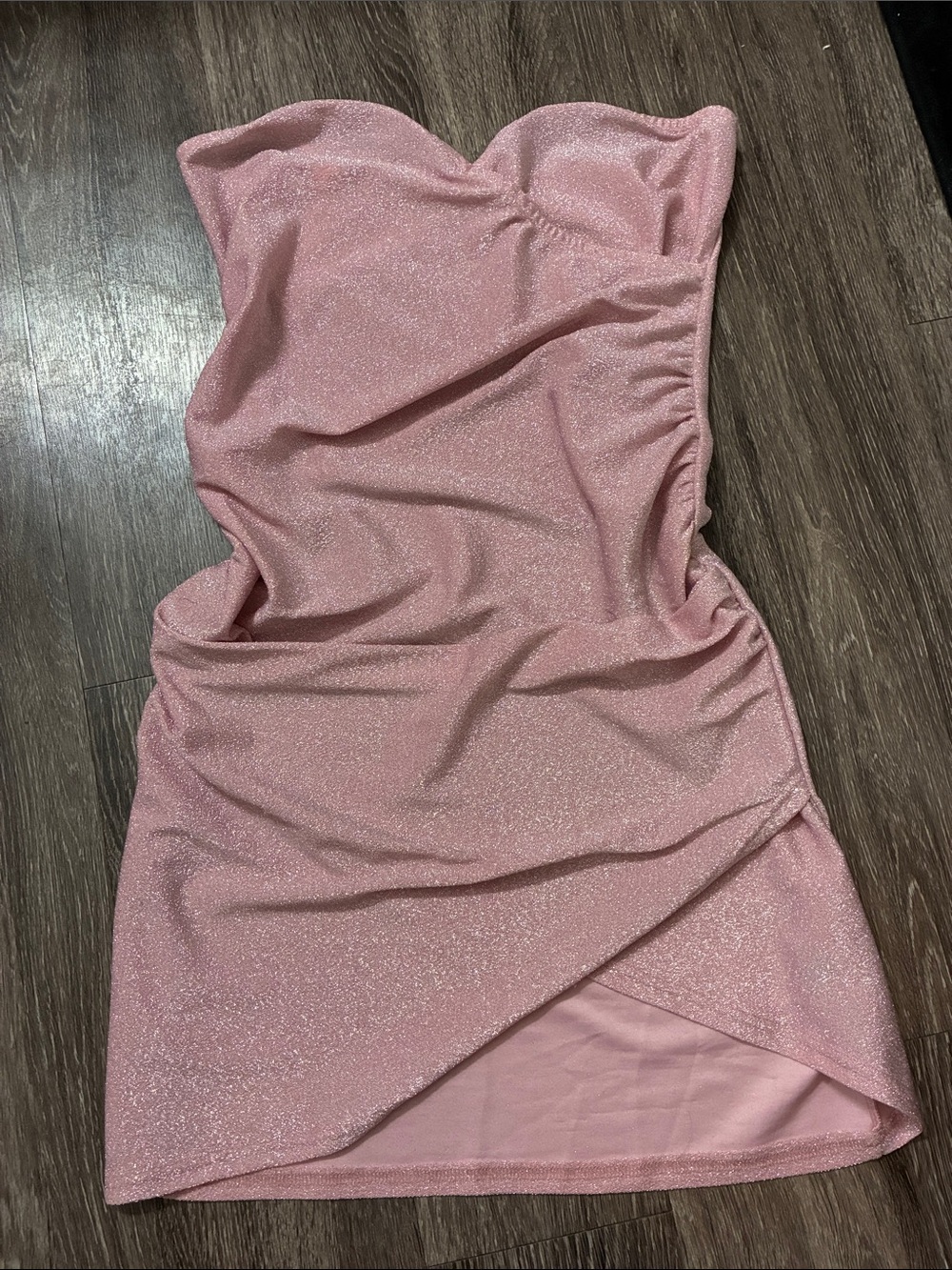 Strapless Sparkle Pink Party Dress